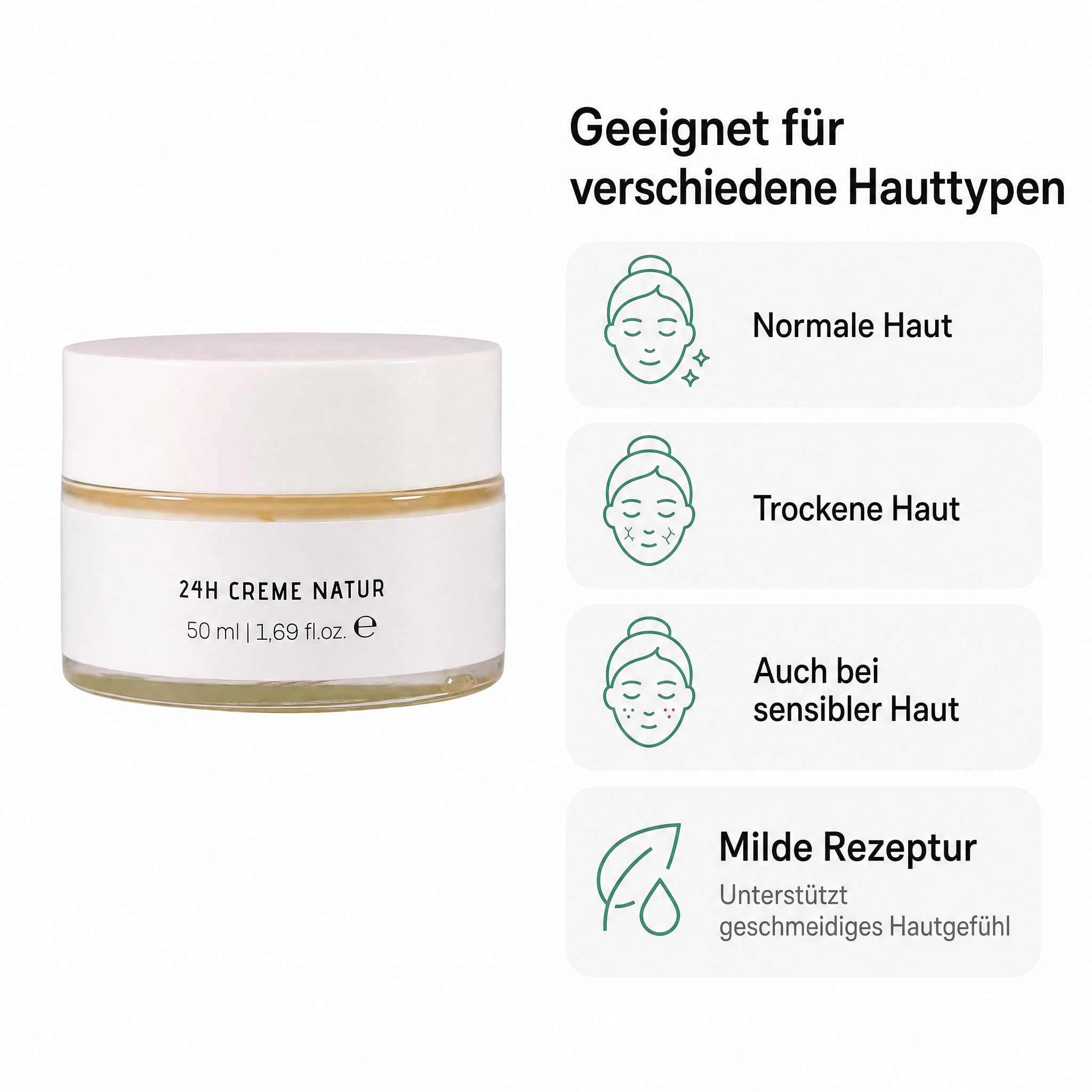 KS Beauty Gesichtscreme 24h, Tages- & Nachtcreme mit Aloe Vera, 50 ml | Feuchtigkeitscreme für Gesicht mit Q10, Niacinamid & Vitamin E – dermatologisch getestet, für sensible Haut geeignet