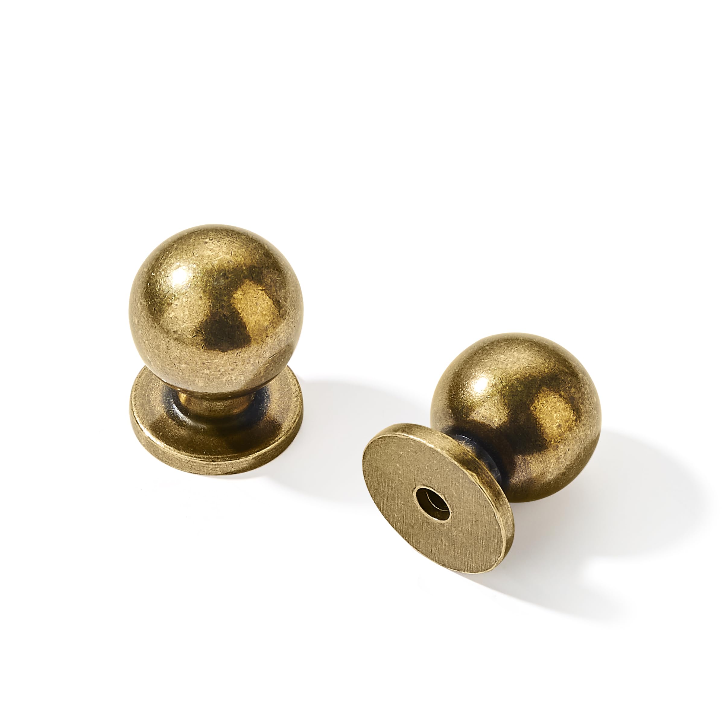 khtumeware 6 Pack Cabinet Knobs Burnished Brass 1 inch (25 mm) Diameter Antique Bronze Drawer Knobs Vintage Cabinet Hardware — image 1
