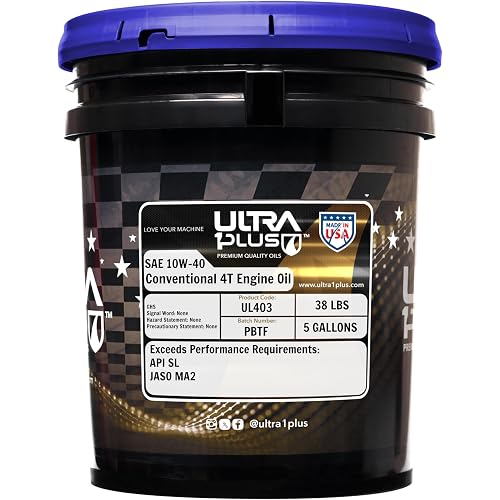 4T 10W-40 Motorcycle Oil Conventional JASO MA2 API SL 5 Gallon Pail