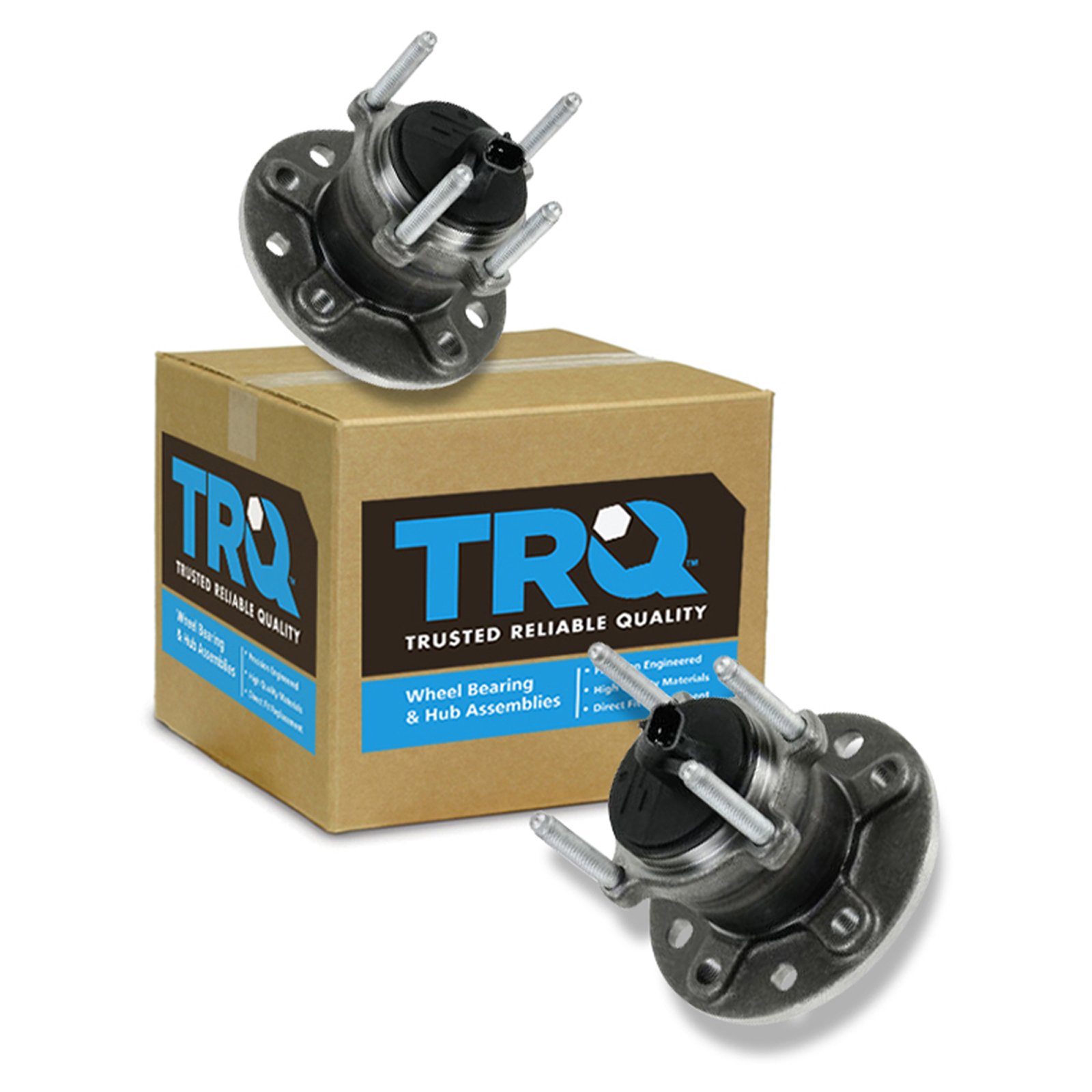 TRQ Rear Left and Right Wheel Bearing and Hub Assembly Set 2 Piece