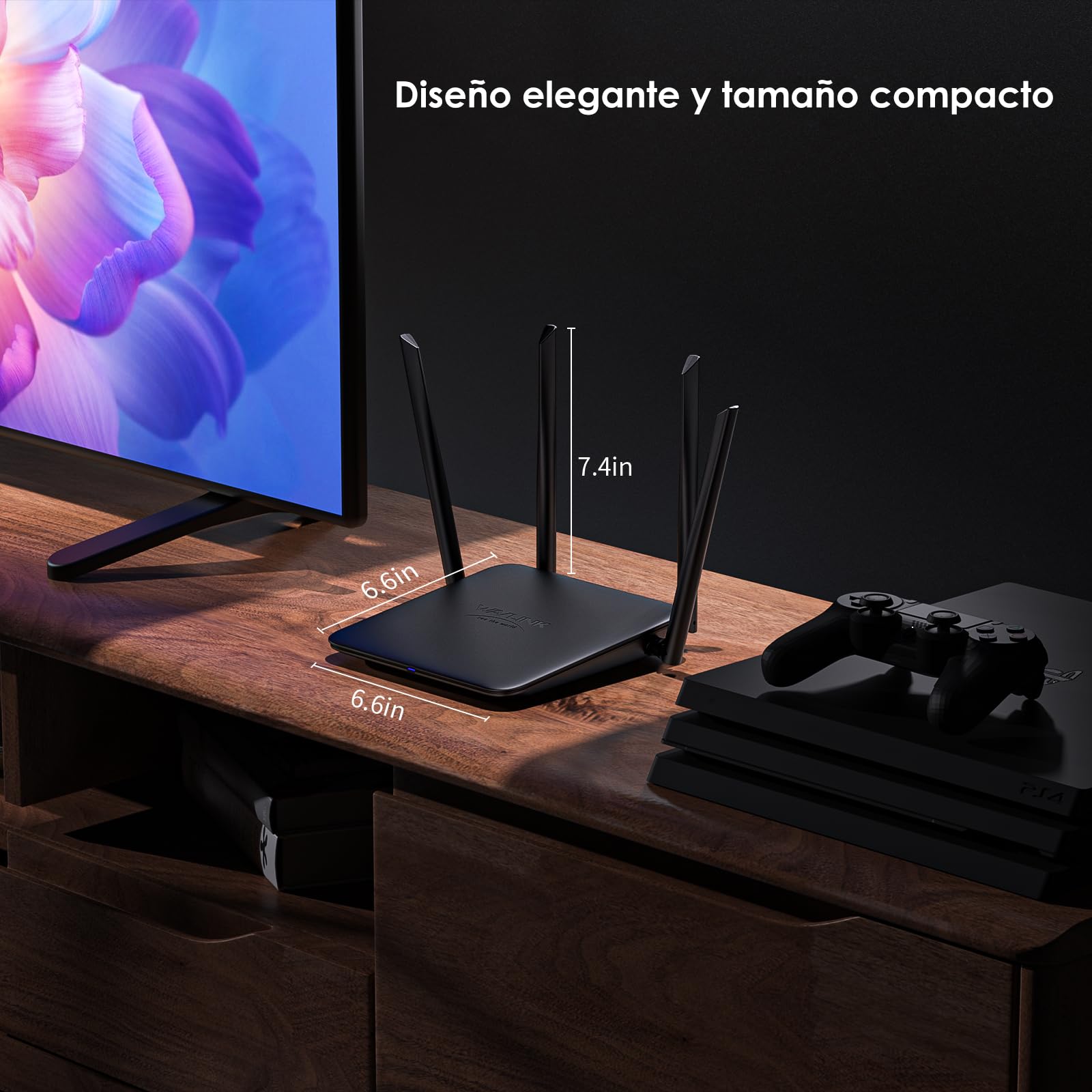 WAVLINK BE3600 router Wi-Fi 7 | dwupasmowy system WiFi do gier | pasma 6 GHz i 5 GHz | wtyczka brytyjska | MLO, 4096-QAM do strumieniowania 4K | VPN, QoS, sieć dla gości | łatwa konfiguracja do domu i