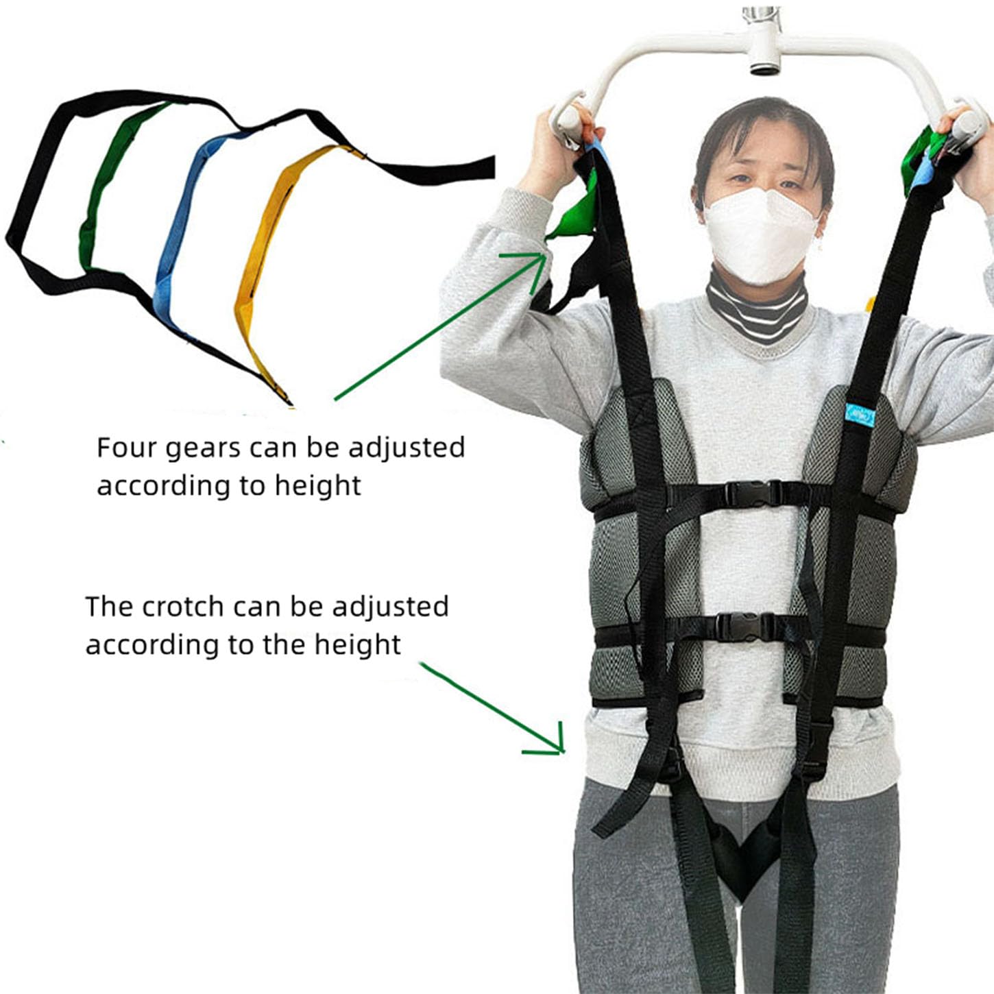 Cabestrillo De Elevación para Pacientes,Cinturón De Transferencia Ajustable,Cinturon De Seguridad para Ancianos,Cinturón De Transferencia,Peso De Carga 90KG