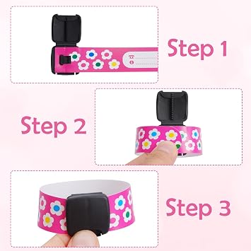 14Pcs Children Safety ID Wristband Waterproof Kids Id Bracelets Reusable Adjustable Child Safety Wristband Identification Bracelets Anti-Lost ID Band for Boys and Girls, 14 Styles
