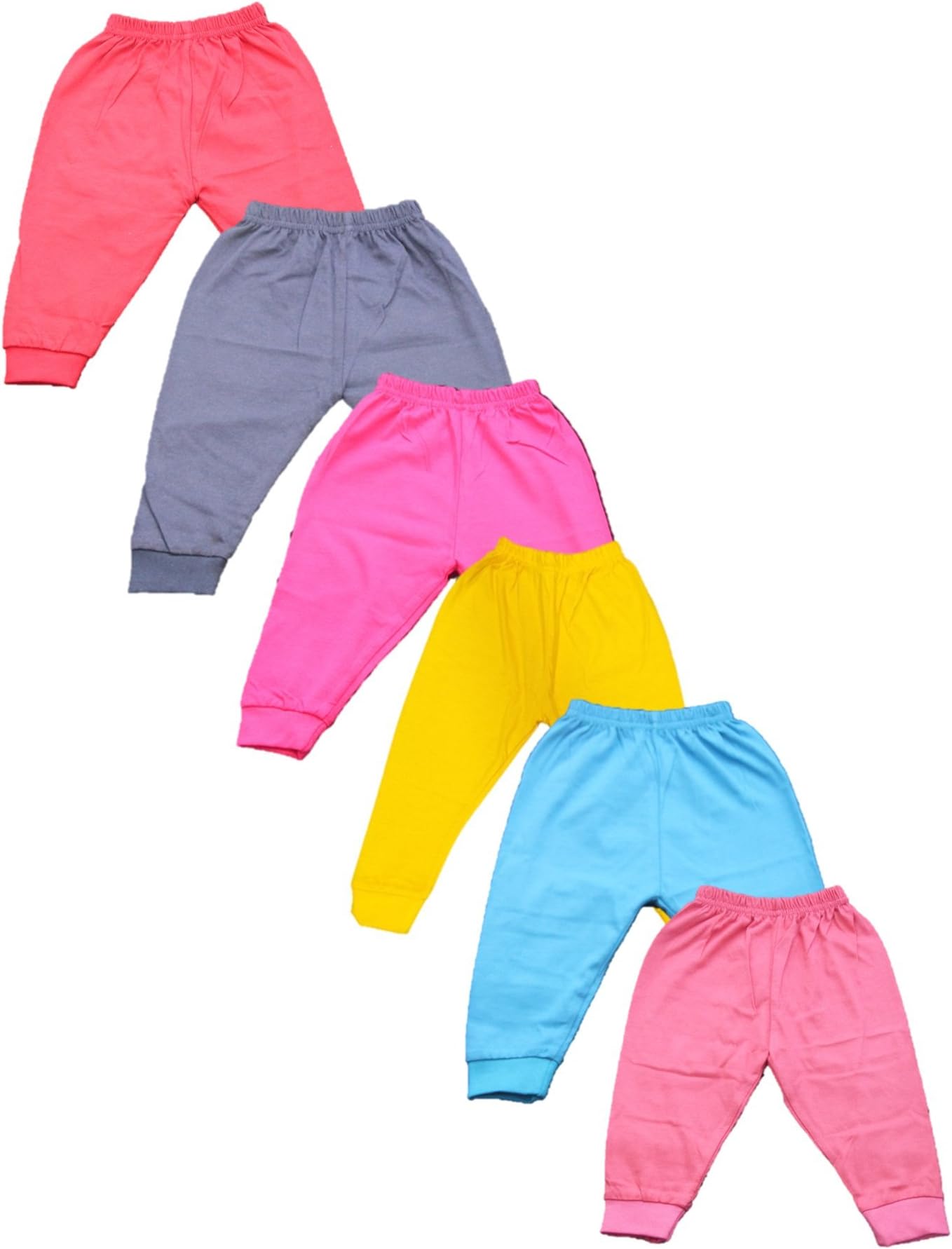 Montu Bunty Wear Baby Boys' & Baby Girls' Regular Fit Trackpants (Pack of 6)