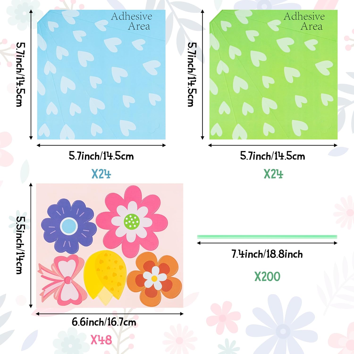 BeYumi Flower Bouquet Craft Kit - 72Pcs Mother's Day Flower Bouquet Craft in Two Colors for Kids Make Your Own Bunch of Flowers Teacher Appreciation Week DIY Gift School Classroom Home Fun Activities