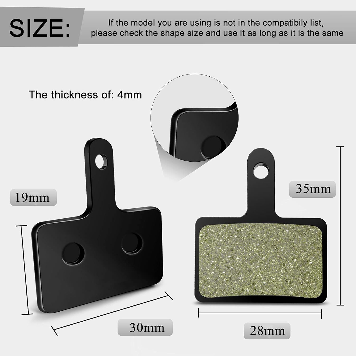 Taigin 6 Pairs Disc Bike Brake Pads, Compability with Shimano Tektro TRP Deore M575 M525 M495 M486 M485 M475 M465 M445 M416-A M416 M415 M375 T615(Resin Semi-Metal). : Sports & Outdoors