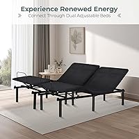 Vista 7 de Tatub Base de cama ajustable individual XL con inclinación de cabeza y pie, base de cama ajustable eléctrica con motor de nueva generación, cama