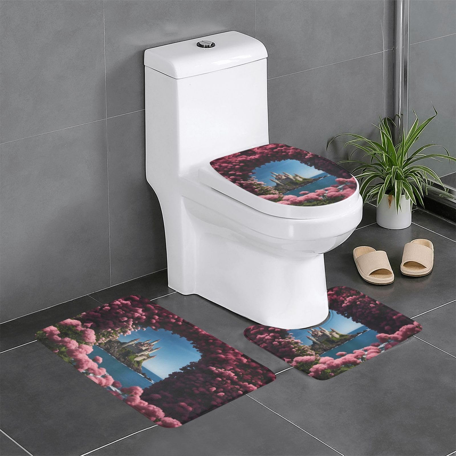 Tapis de sol de salle de bain antidérapants 61x40.6 cm tapis de contour WC et coiffeuse