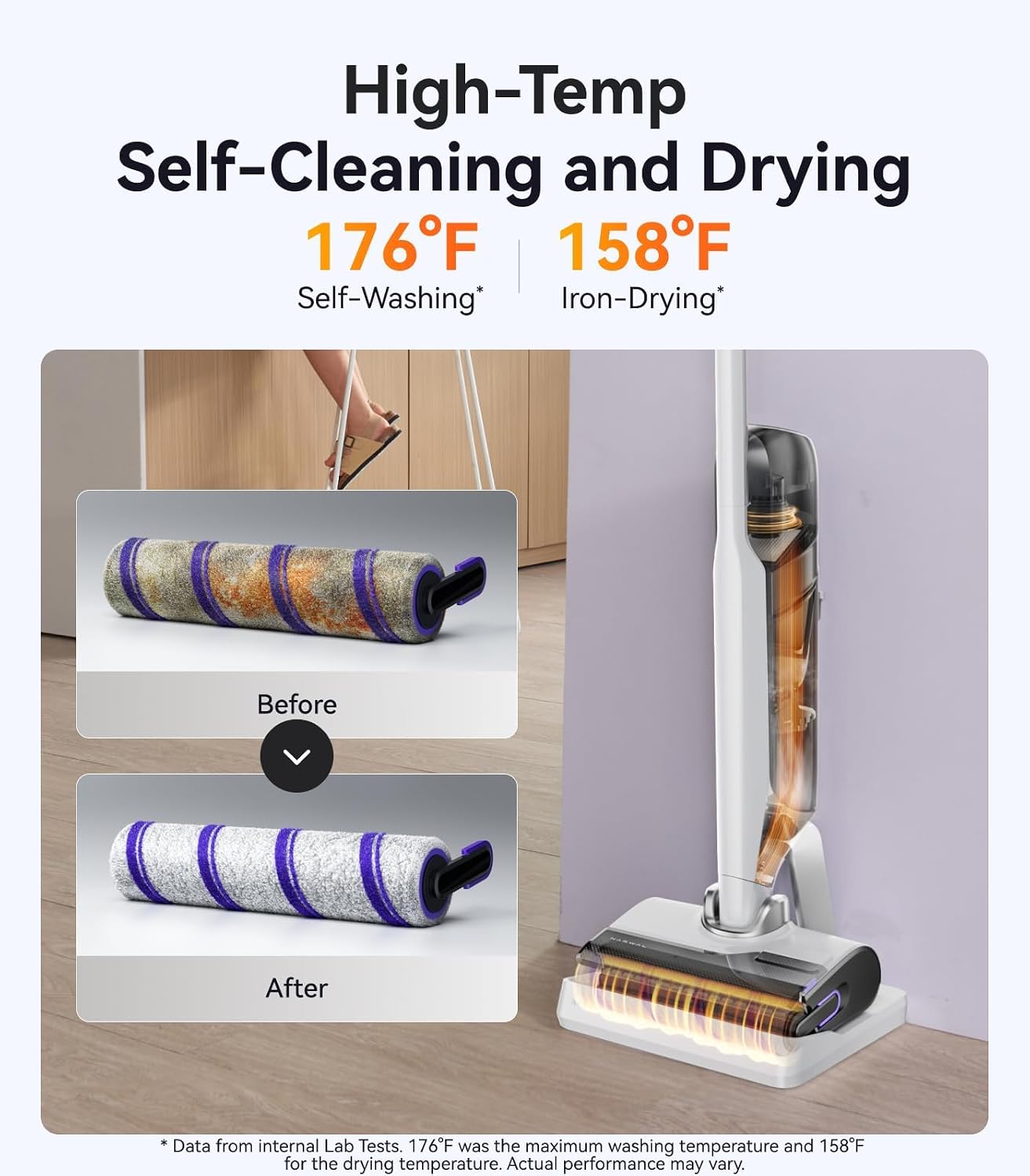 NARWAL S30 Wet Dry Vacuum Cleaner, 20000Pa, Self Cleaning | Cordless Vacuum mop with Heated Drying, Disposable Waste Bag, Tangle-Free Design, and Edge Cleaning. (Renewed) 4 71Al7sROQZL. AC SL1500