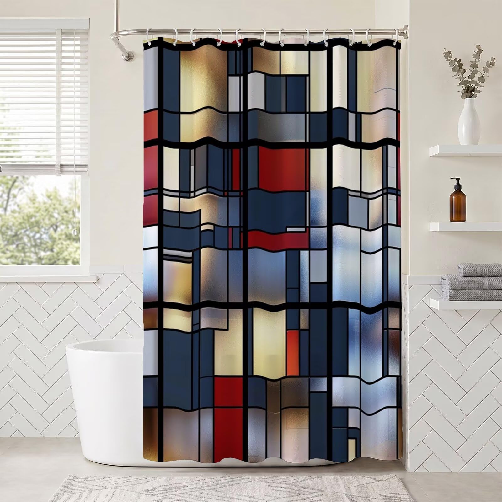 Rideau douche imperméable anti éclaboussures tissu lavable 140x190