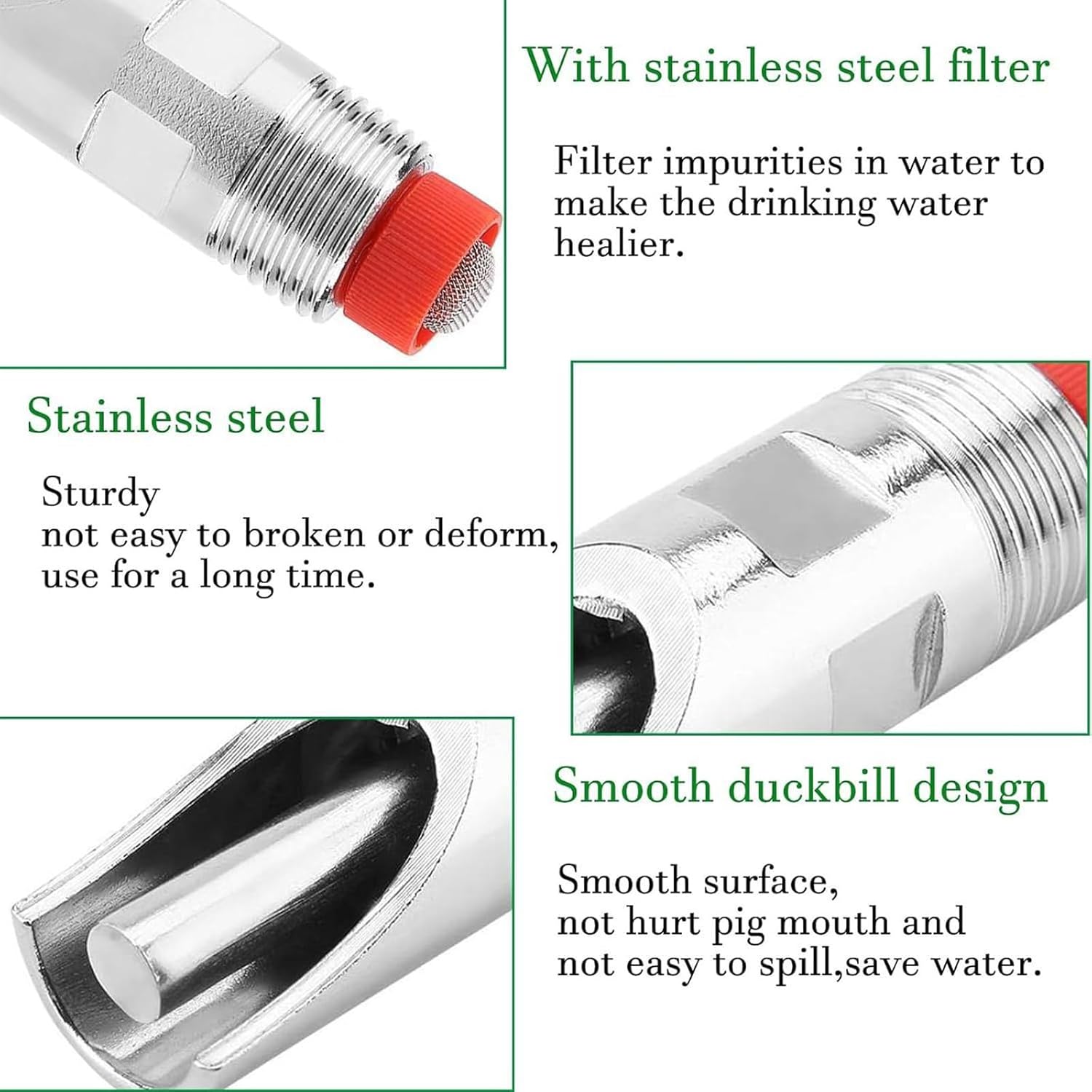 5Pcs Pigs Waterer Nipples Stainless Steel Nipple Waterer for Efficient Livestock Hydrations with Drill Bit Easy Use Automatic Pigs Nipple Waterer