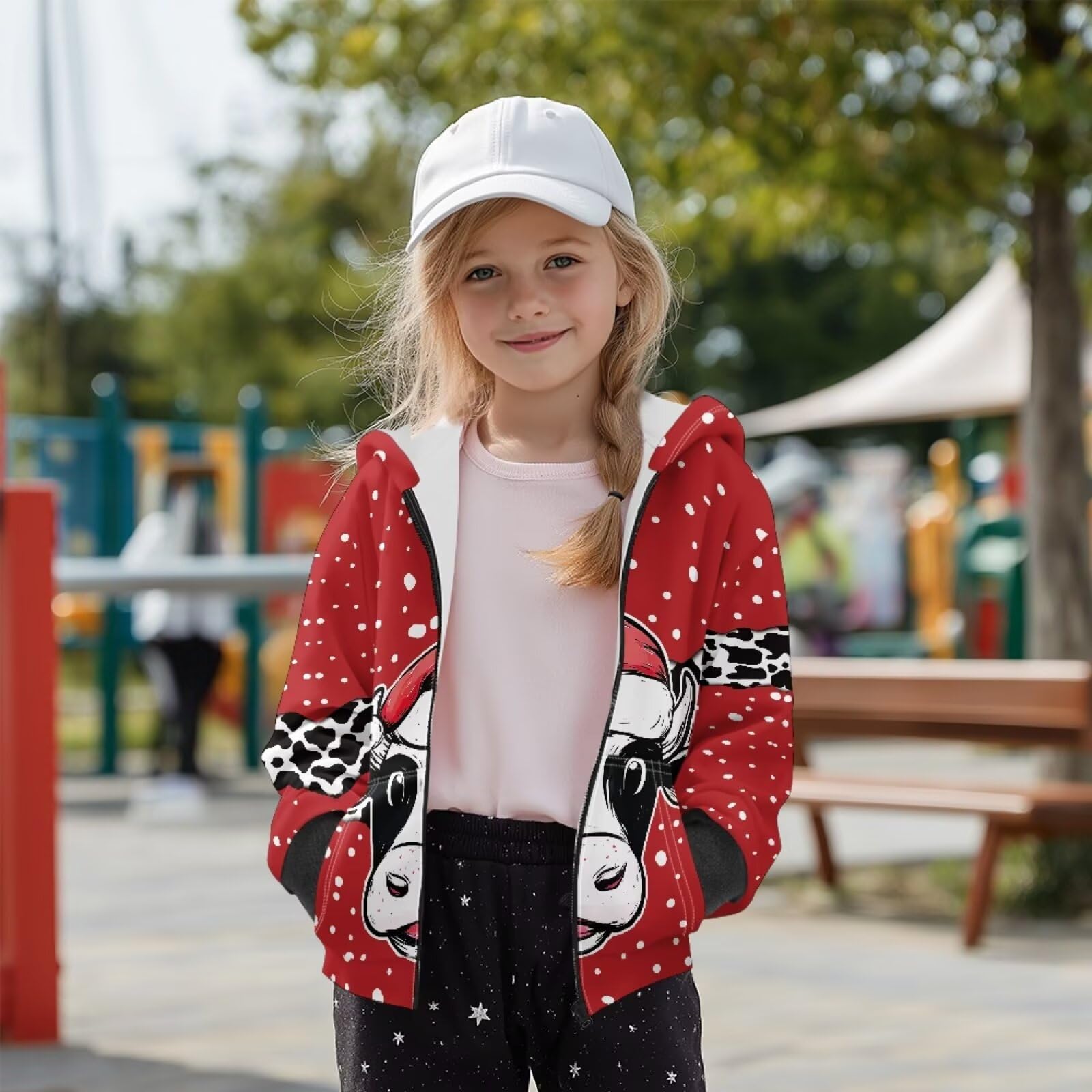 Xoenoiee Sudadera con capucha para niñas y niños, con cremallera, para adolescentes, casual, de manga larga, forro de terciopelo
