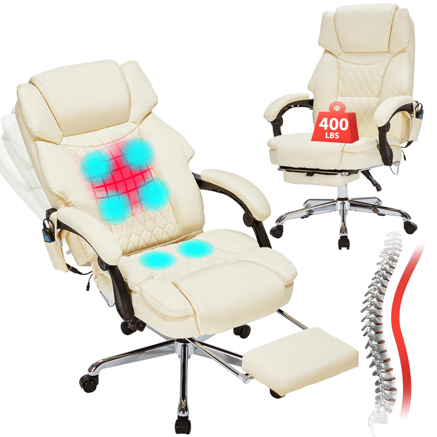 HESL Massage Office Chair (Cream)