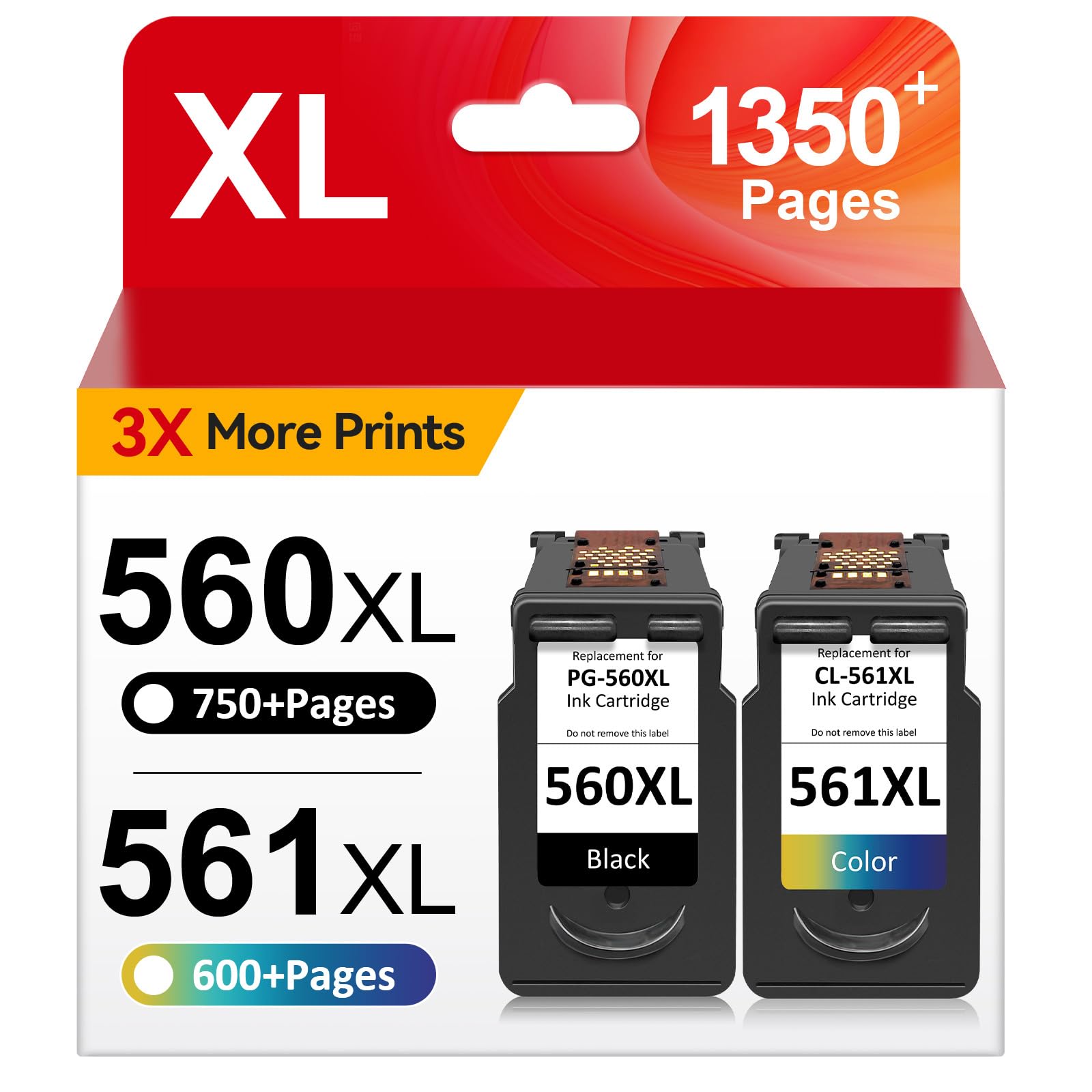 Neiber 560 561 Patronen Kompatibel für Canon Druckerpatronen 560 561, PG 560 XL Schwarz und CL 561 XL für Canon TS5350i Druckerpatronen, für Pixma TS5350 TS5350i TS5351 TS5352 TS5353 TS7450 TS7451