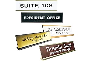 Personalized Office Name Plate with Wall or Desk Holder