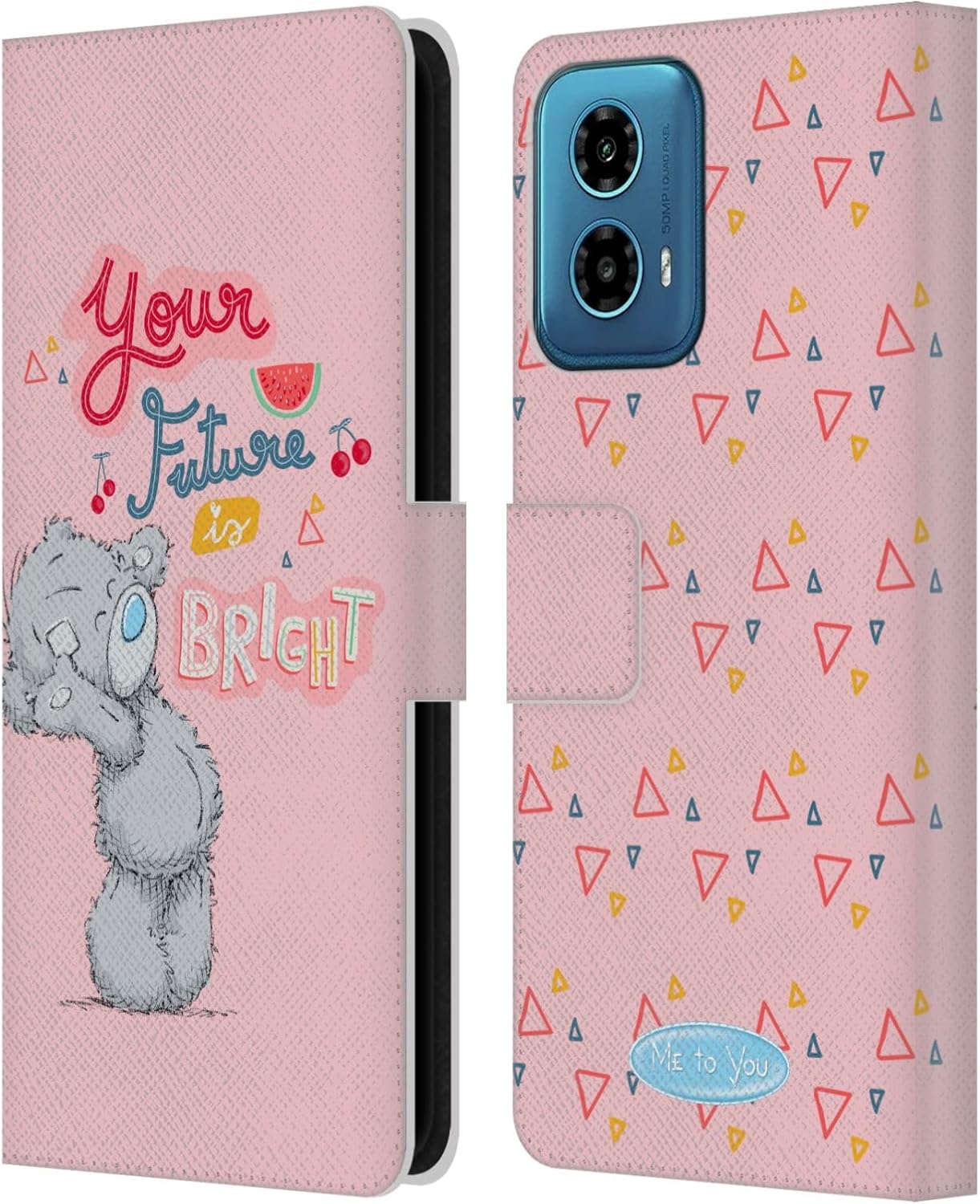 Head Case Designs Officially Licensed Me to You Your Future is Bright Retro Fun Leather Book Wallet Case Cover Compatible with Motorola Moto G34 5G