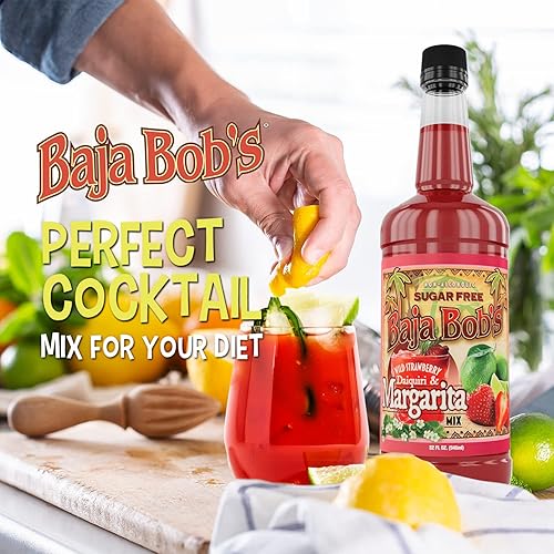 Miniatura 7 de Mezcla para margaritas Baja Bob's, fresa, sin azúcar y baja en carbohidratos, 32 onzas