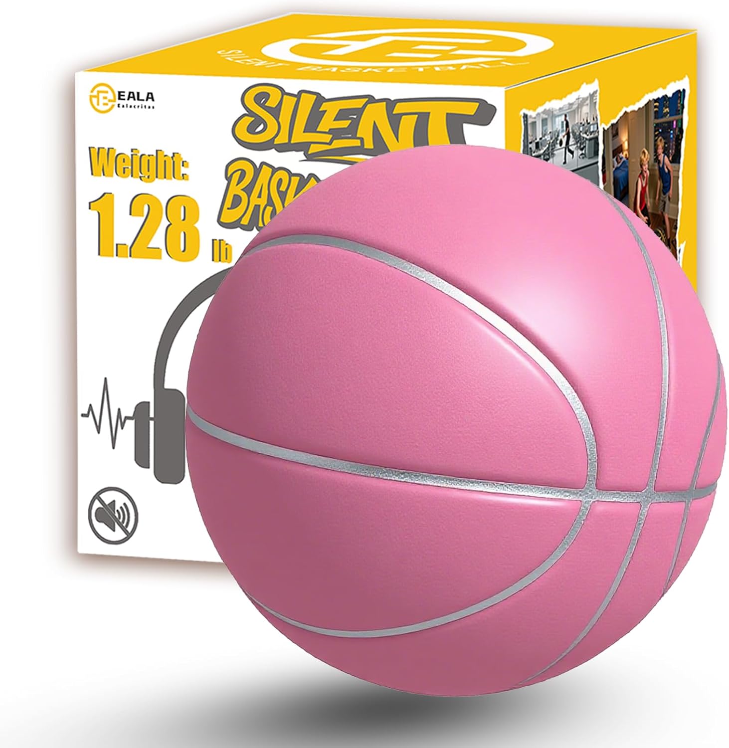 Groove-Grip Airless Silent Basketball No.7 (29.5") – Real Basketball Weight | Non-Compressed Shipping | Indoor Practice