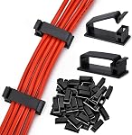 50 Pack Self Adhesive Cable Management Clips,Cable Organizers Wire Clips Cord Holder for PC Laptop Ethernet Cable Desktop Home Office(1.52’’ x 0.59’’ x 0.57’’, Black)