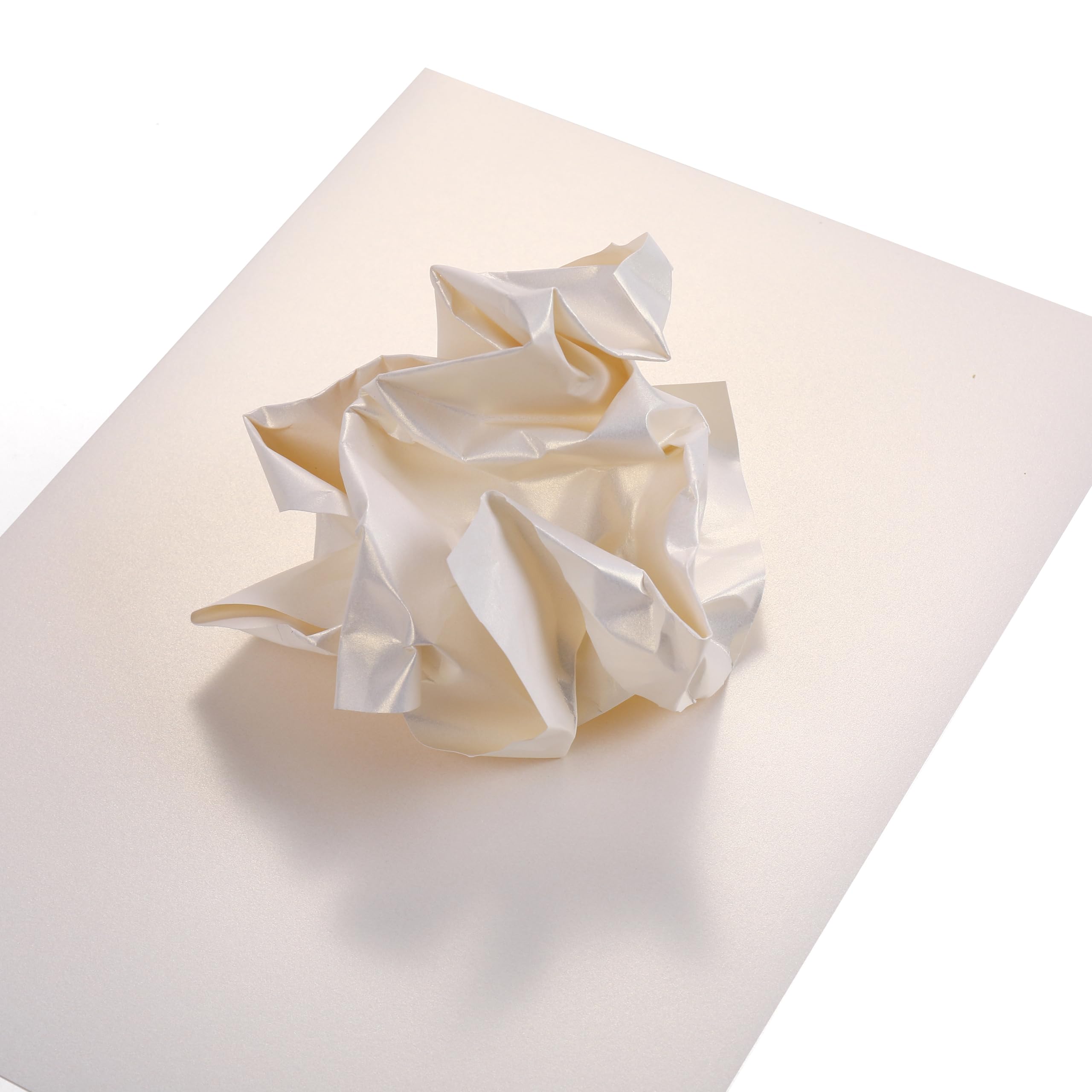 50 Blatt DIN A4 Perglanz-Papier Elfenbein Weiss-Metallic, Bastelpapier mit Perlmutt-Schimmer, 120 g/m² (Packung mit 2)