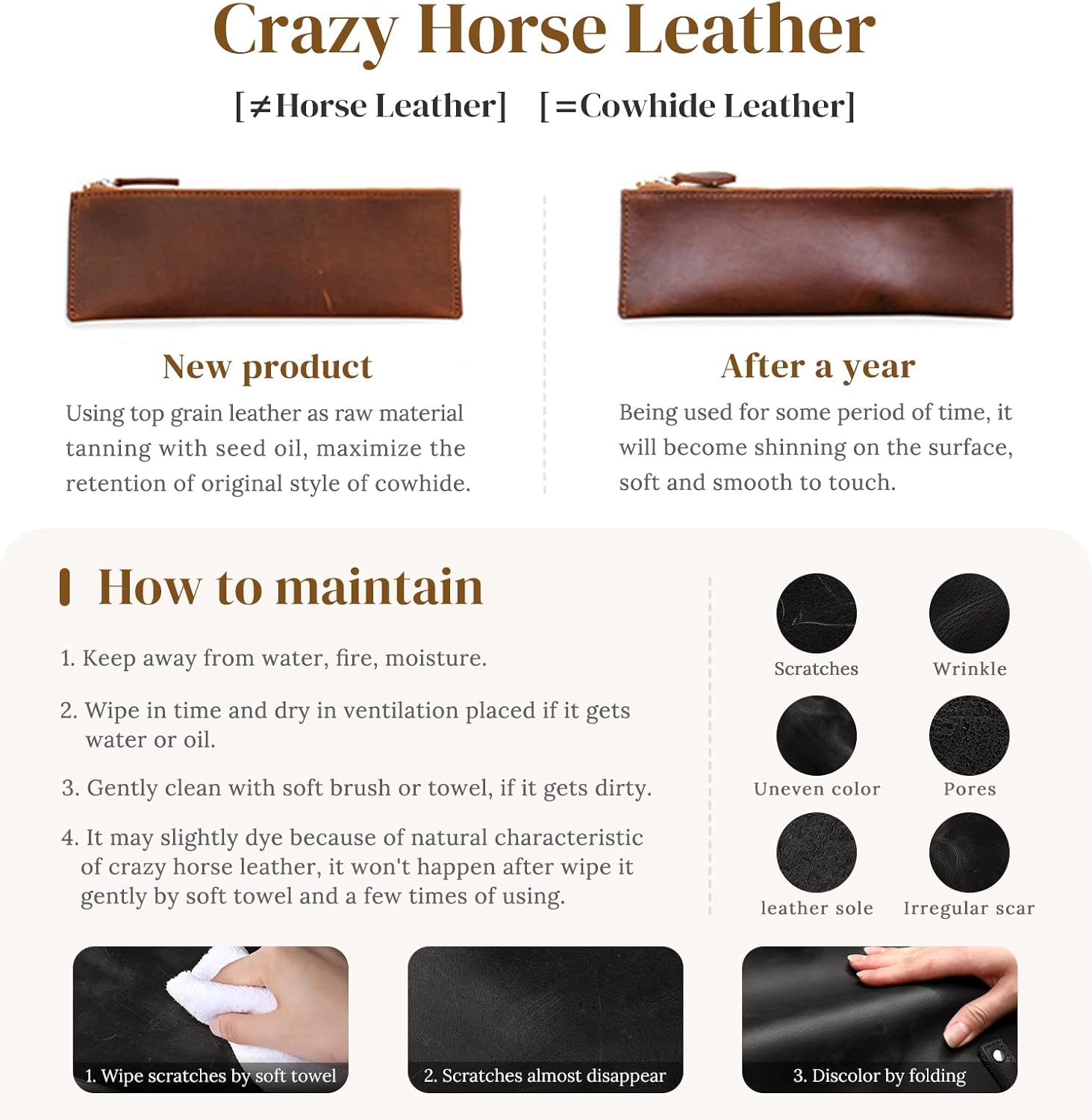 S-ZONE Women Genuine Leather Tote Bag Large Shoulder Purse Vintage Crossbody Work Handbag - Image 8