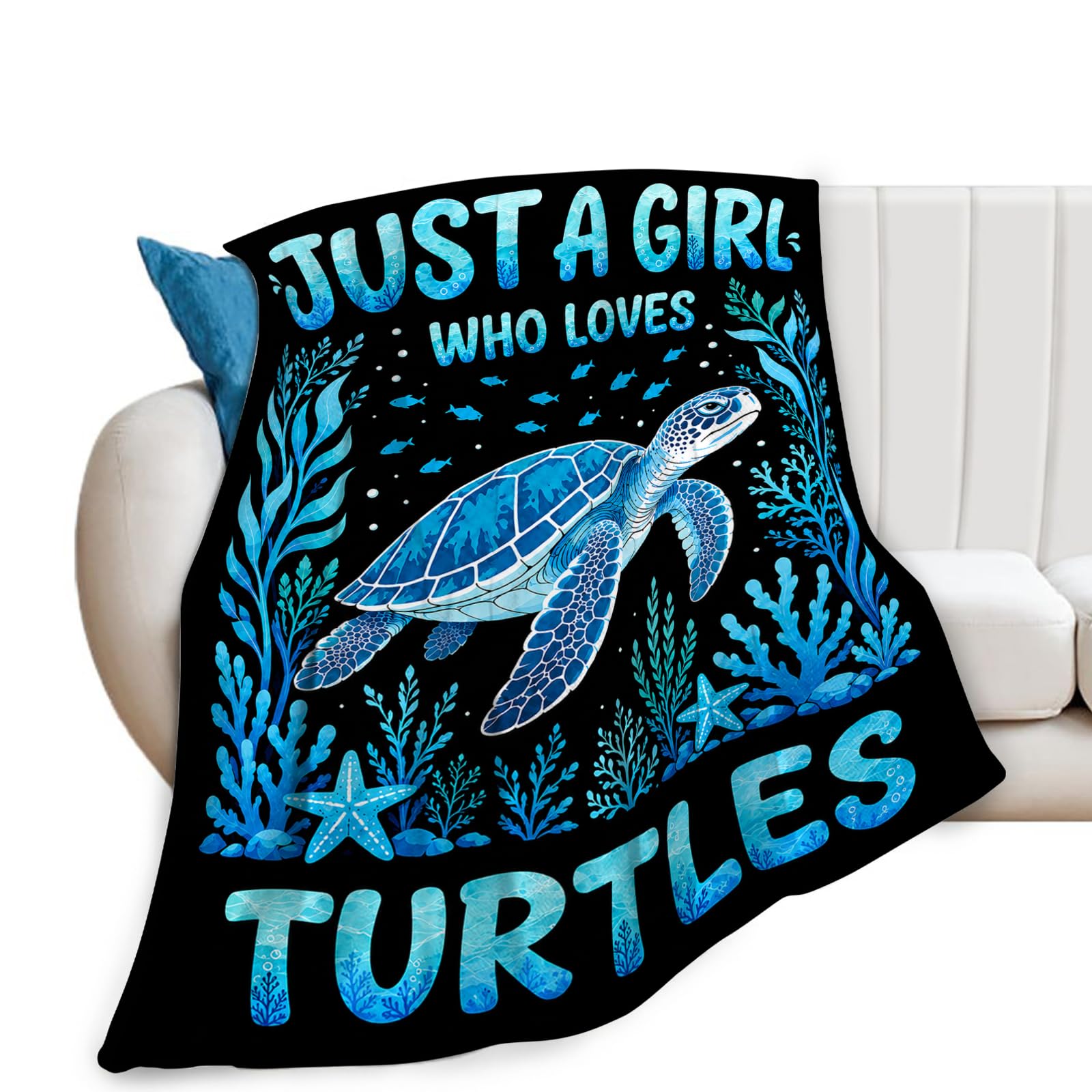 Spaexor Turtle Throw Blanket Stuff Plush Gifts for Home Decor 40"X50"