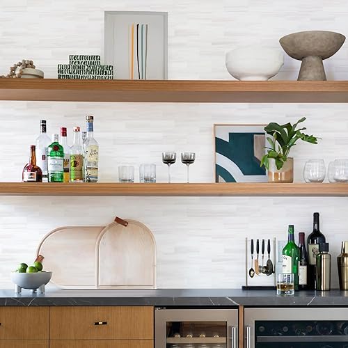 Vista 113 de STICKGOO 10 hojas de azulejos de metro para despegar y pegar, azulejos de pared para salpicaduras de cocina, azulejos de pared de PVC para Pizarra