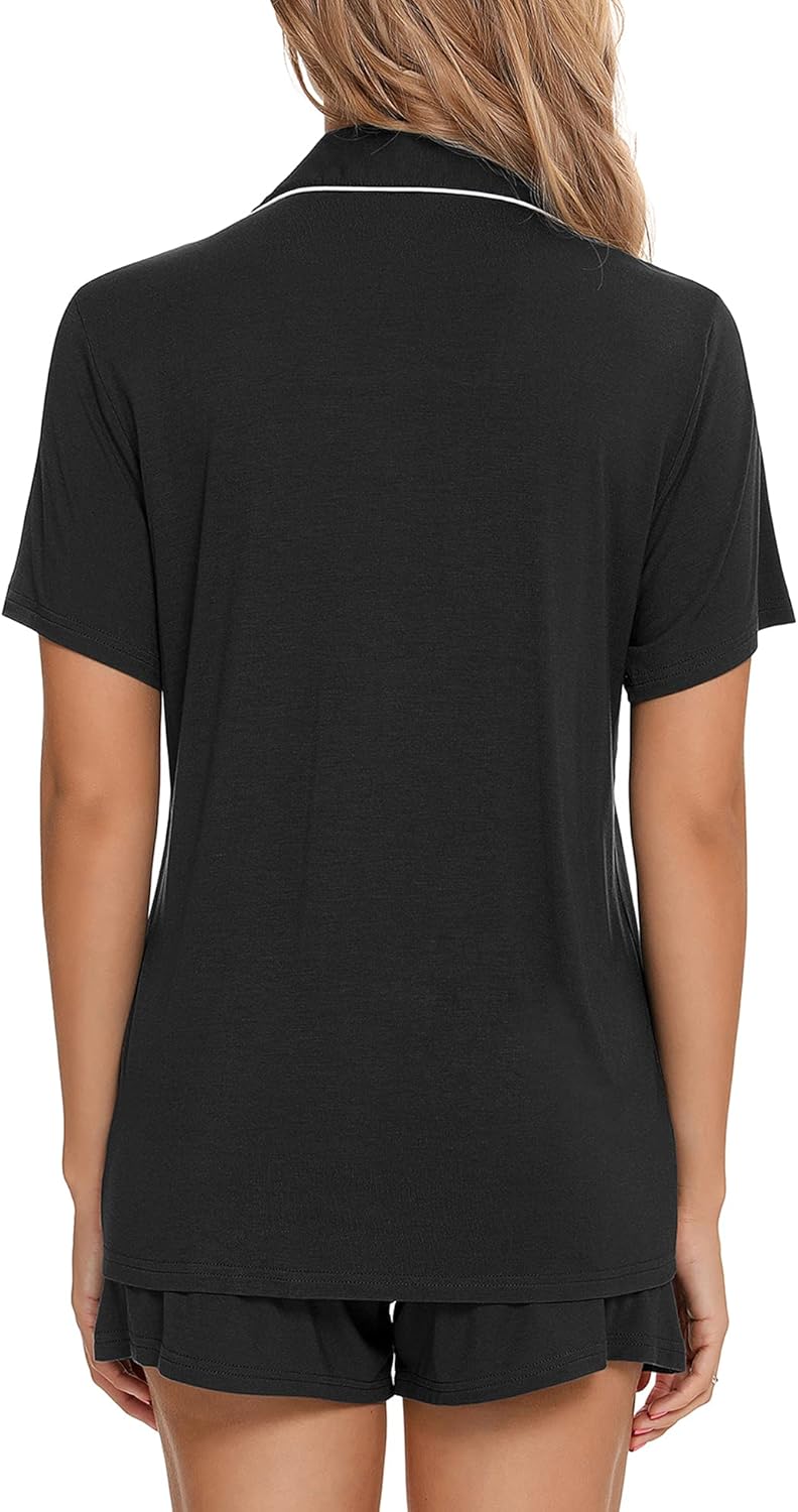 Senert Pajamas Set For Women Short Sleeve Sleepwear Soft Button Down Post Partum Pjs Set Maternity Lounge Sets S-XXL - Image 8