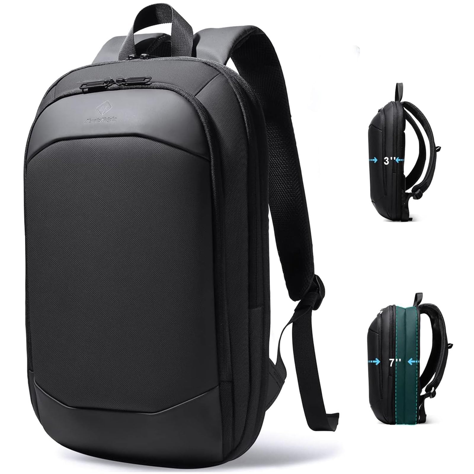 hk Business Backpack for Men, Slim Expandable Backpack for 15.6 Inch Laptop