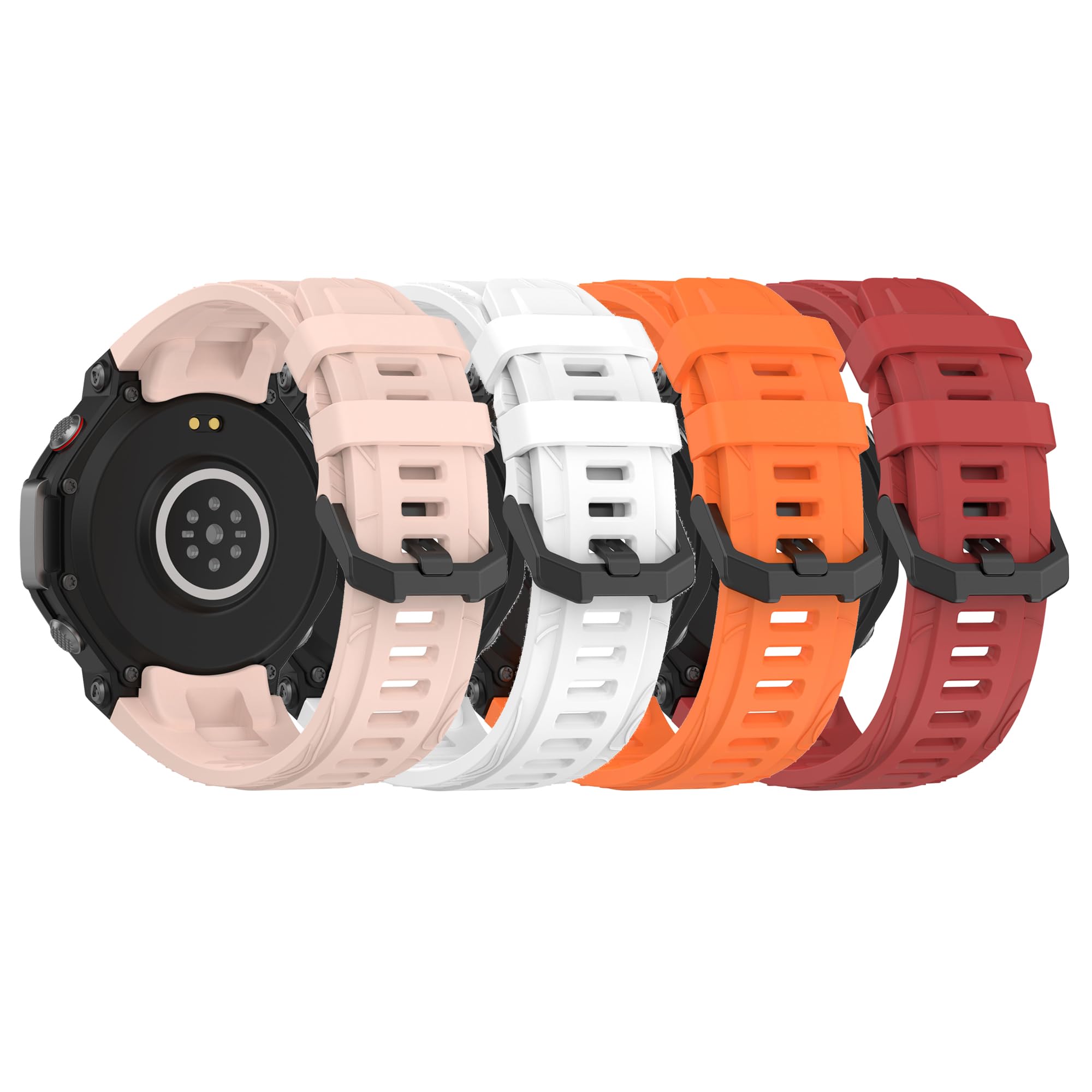 QGHXO Band for Amazfit T-Rex 3, Soft Silicone Replacement Band for Amazfit T-Rex 3 Smartwatch (No Tracker, Replacement Bands Only)