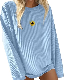 Pianshanzi Women's Sweatshirt Pullover Oversized Sweatshirt Vintage Hooded Jacket Sweatshirt with Drawstring Hoodie Pullover with Hood Women Outdoor T-Shirt Casual Loose Tops Dandelion Heart Print