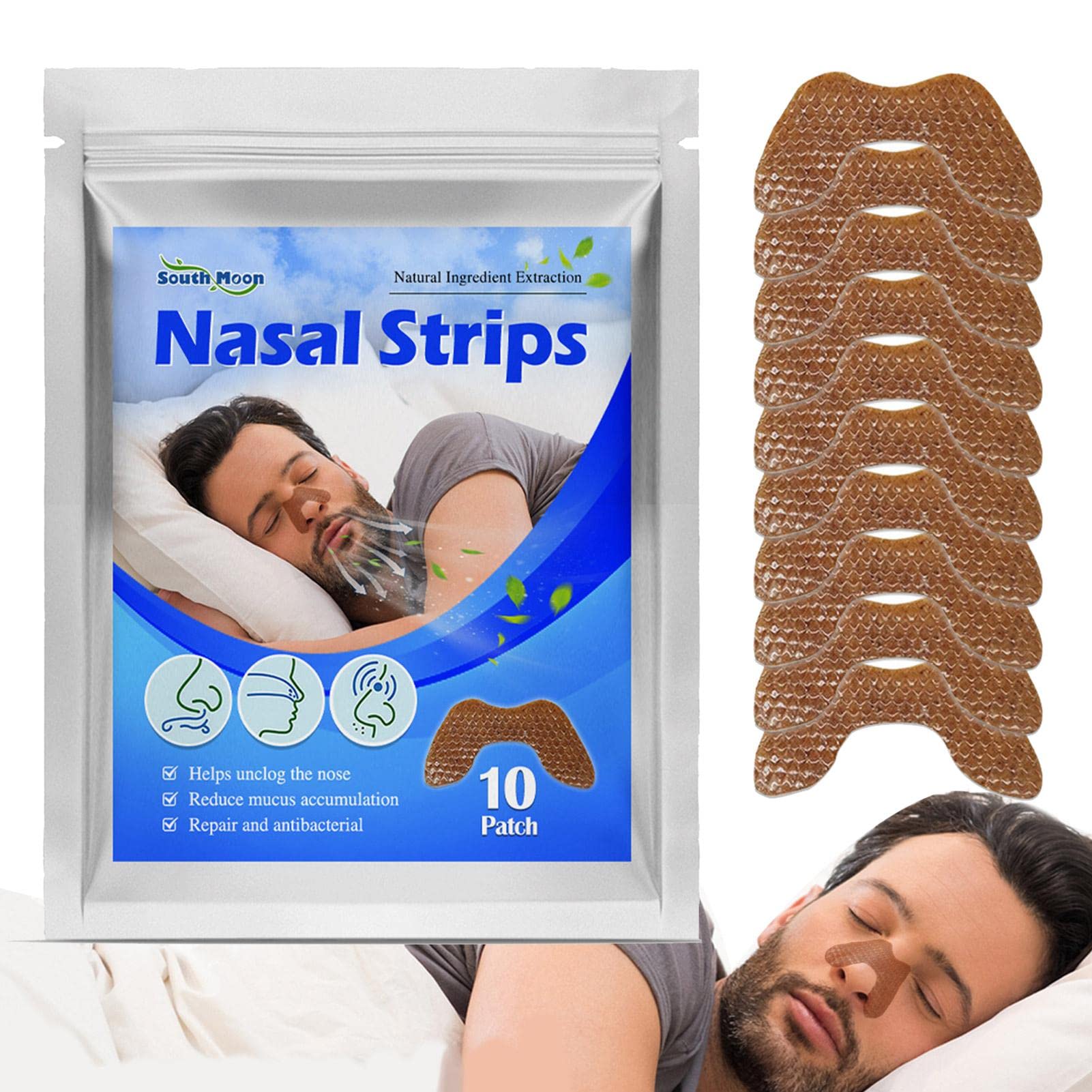 HOMRAANose Strips For Breathing - Nasal Strips For Nasal Congestion Relief - /Pack Extra Strength Anti Snoring Solution, Clears Air Way To Snore Less, Stuffy Nose Relief For Congestion