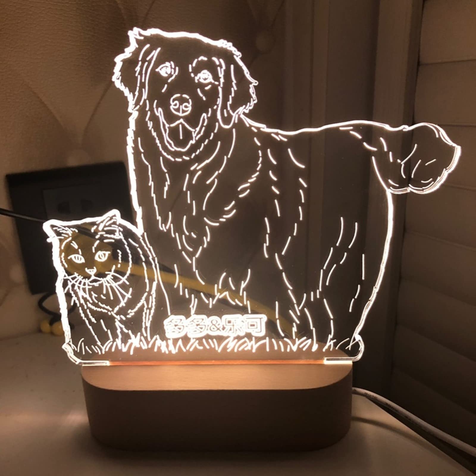 Luz Nocturna Personalizar,Foto personalizada Lámpara 3D Grabado de fotos Texto personalizado Lámpara LED 3D Lampara Personalizada con Tu Foto y Nombre (Customized 1 Person)