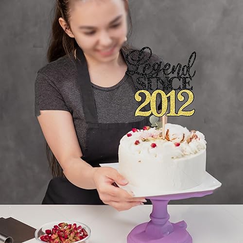 Miniatura 4 de Rsstarxi 1 paquete de decoración para tartas Legend Since 1973 con purpurina negra y dorada de cincuenta saludos a 50 cumpleaños, para hombres y