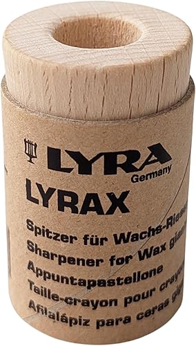 Miniatura 8 de Lyra Stockmar - Sacapuntas de crayón con tapa de madera con barril de cartón, sacapuntas de crayón jumbo para crayones de cera de abeja grandes,