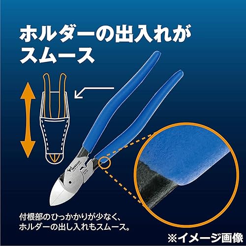 Miniatura 4 de TSUNODA, Alicates de corte de alto apalancamiento de hoja fina PW-305, con crimpadora, 9 pulgadas