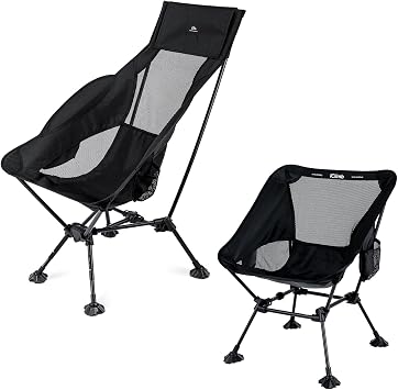 iClimb 1 Adjustable High Back Anti-Sinking Chair and 1 Low Back Chair Bundle, Ultralight Compact for Two Person Outdoor Camping Backpacking Hiking Beach Concert
