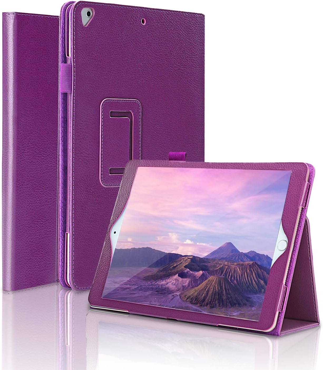 iPad Air 2 Case 2018/2017 9.7-inch iPad Cover,FANSONG Bifold Series Litchi Stria Slim Thin Magnetic PU Leather Smart Cover [Flip Stand,Sleep Function] Universal