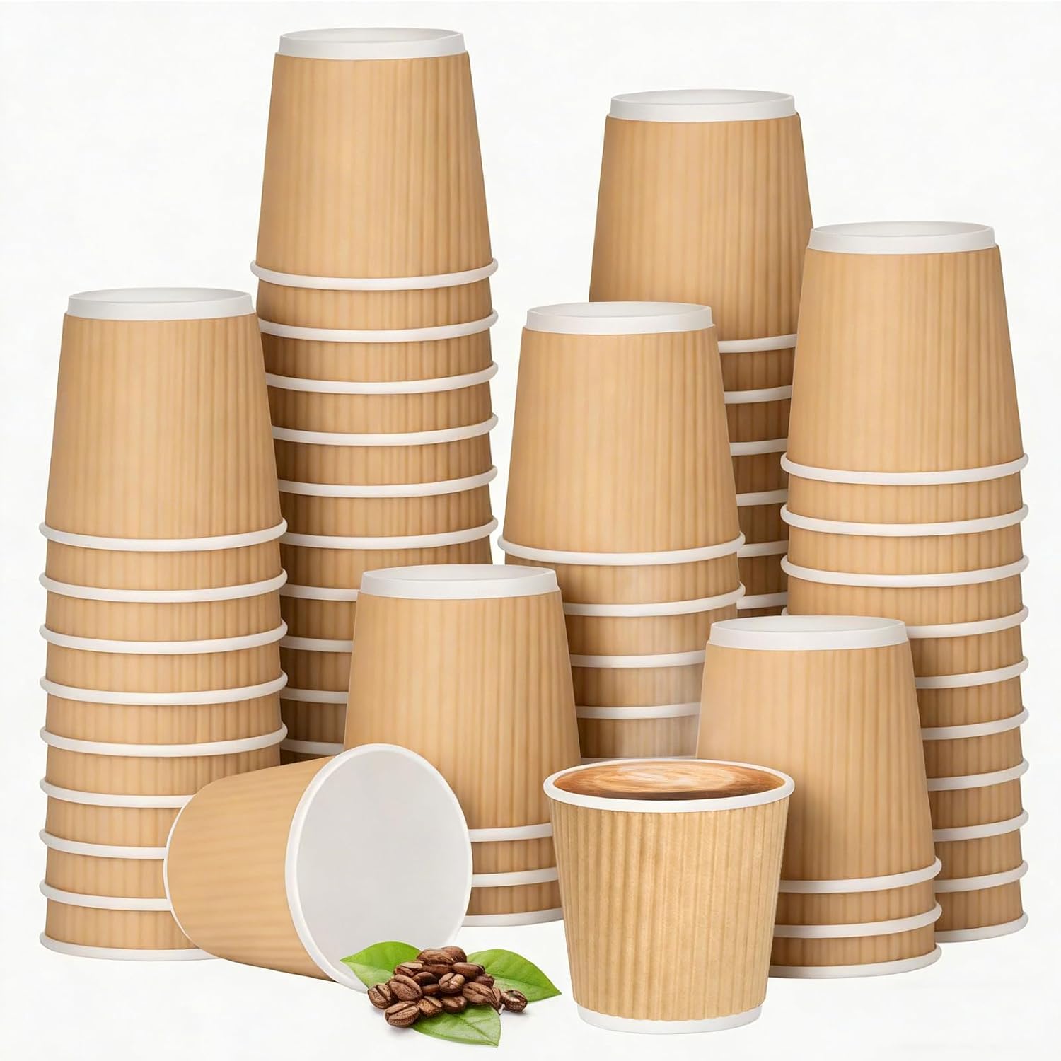 200 Pack 4 oz Espresso Cups, Disposable Paper Coffee Cups for Hot & Cold Drinks, Small Coffee Cups for Espresso, Tasting, Party, Office
