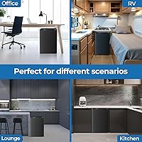 Vista 7 de Electactic Refrigerador compacto de 2.56 pies cúbicos con puerta individual reversible, NEGRO