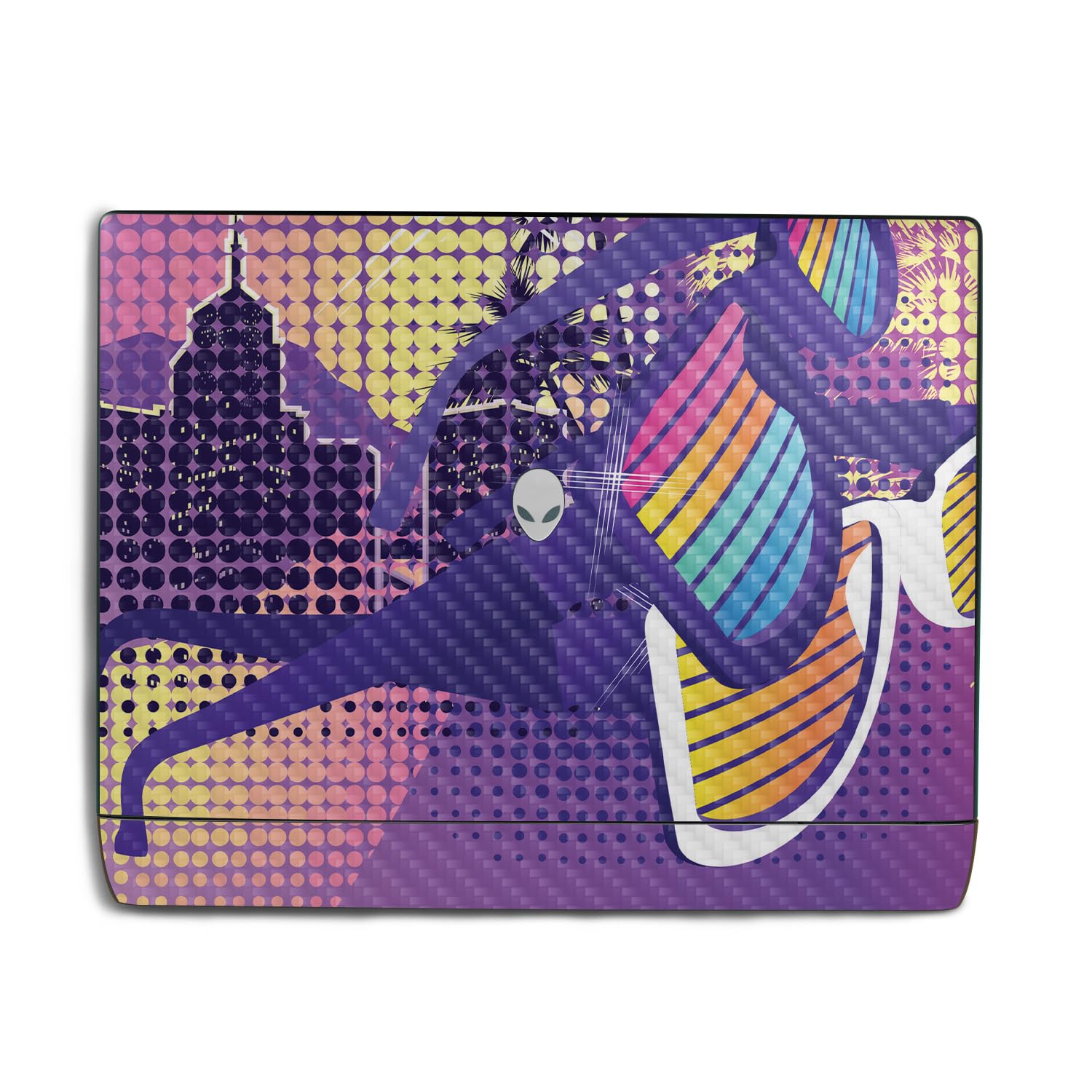 Carbon Fiber Laptop Skin Compatible with Alienware 18 Area-51 (2025) - Shutter Shades - Premium 3M Vinyl Protective Wrap Decal Cover - Easy to Apply | Crafted in The USA by MightySkins