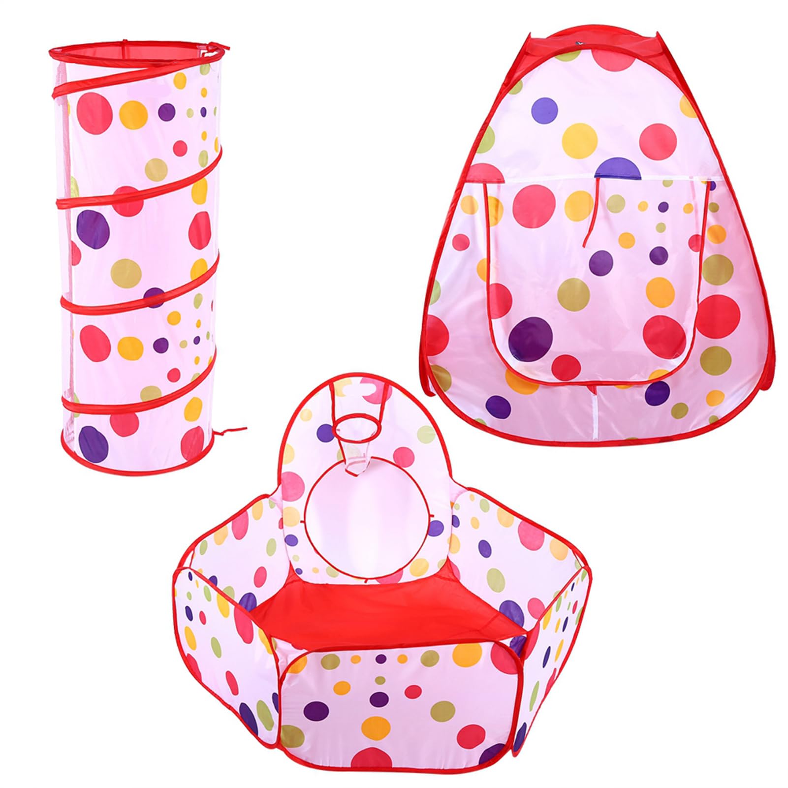 VGEBY Tenda per Bambini con Tunnel e Piscina di Palline, Set 3-in-1 Pop