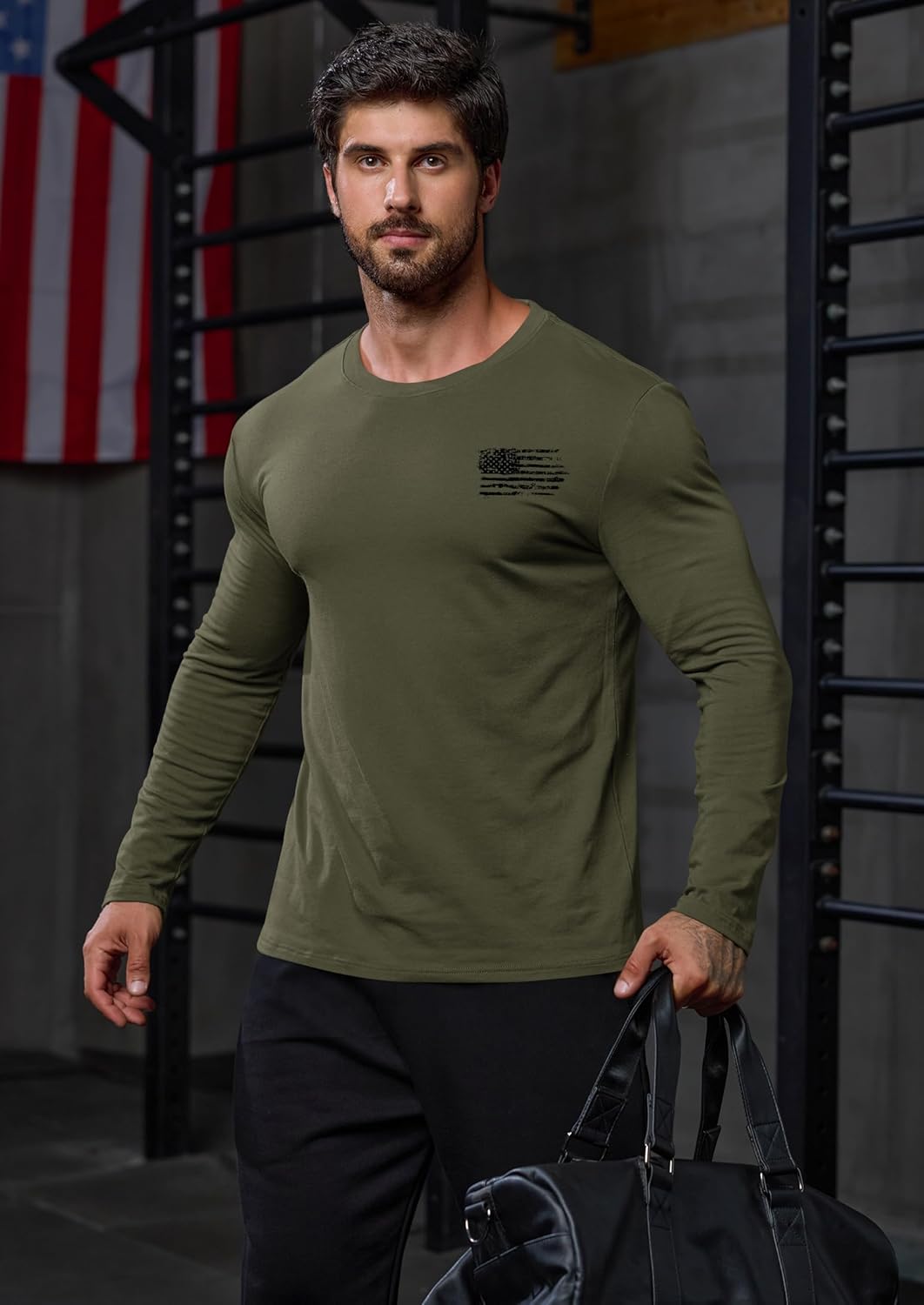 Mainfini Men's American Flag T-Shirt Patriotic Long Sleeve Graphic Tshirt (S-3XL) - Image 7