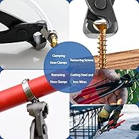 Vista 6 de AKIHISA Alicates de abrazadera de oreja de 9 pulgadas, herramienta engarzadora de acero cromo vanadio, extractor de clavos, herramienta de engarce