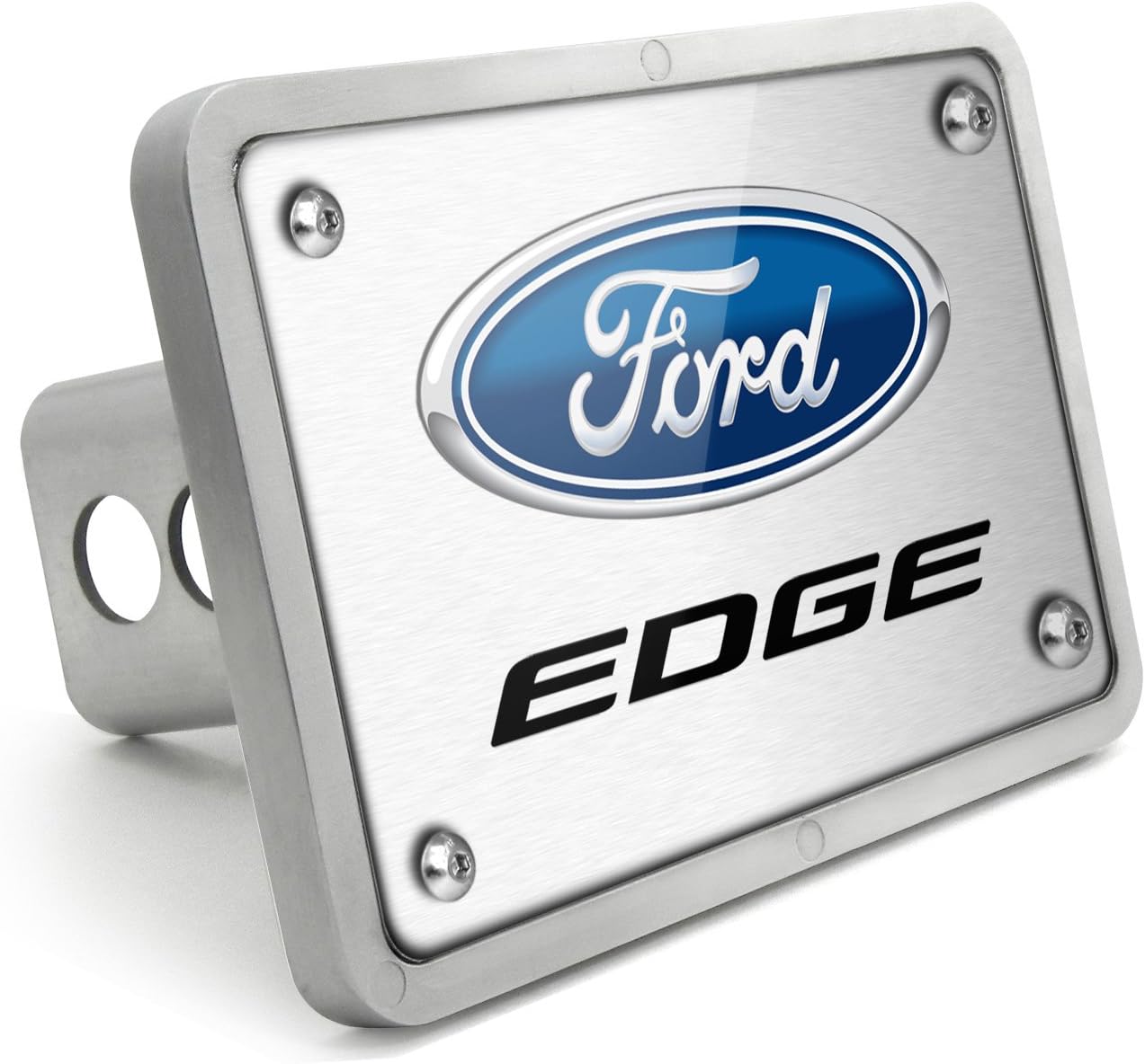 iPick Image for Ford Edge UV Graphic Black Plate Billet Aluminum 2 inch Tow Hitch Cover - Official Licensed