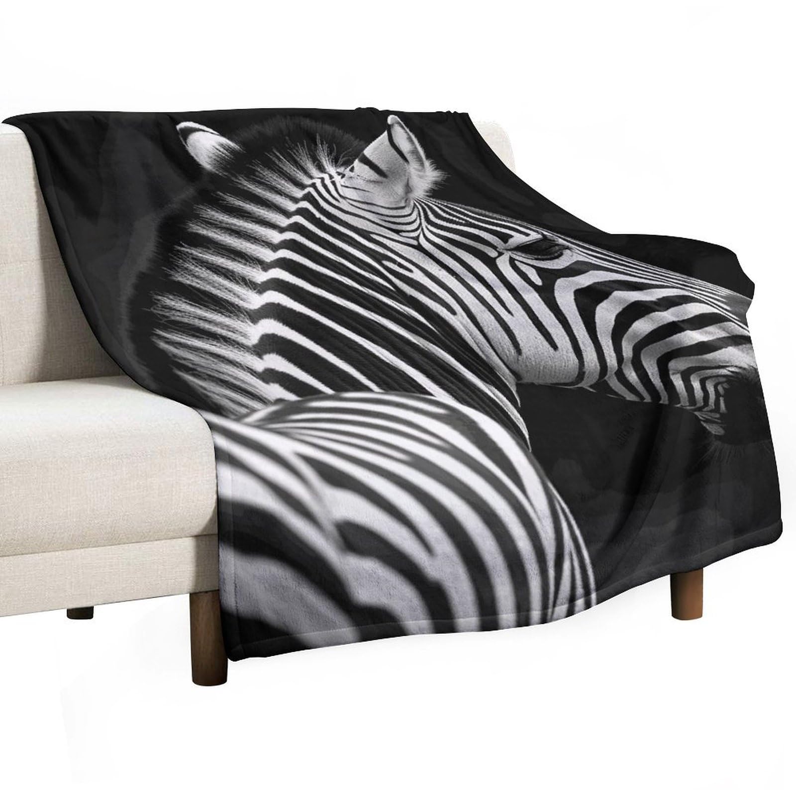 Couverture flanelle zèbre légère plaid grand lit voyage camping
