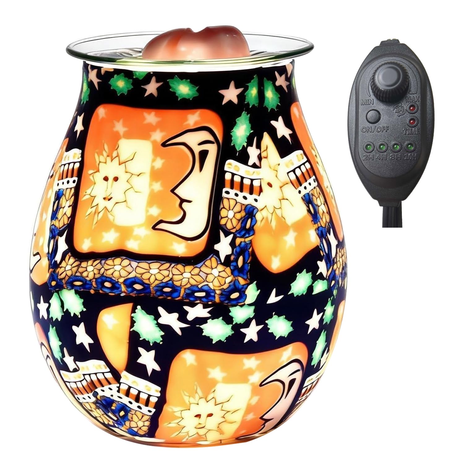 Wax Lume Electric Wax Melt Burner Candle Warmer Lamp with Smart Timer Dimmable Handcrafted Pressed Shade Even Heating 2-in-1 Home Fragrance Warmer for Women Aunt Mum Birthday Christmas