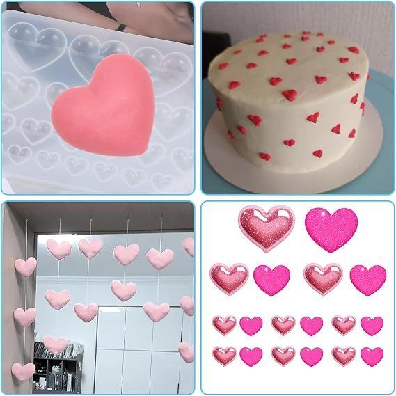 Ymapinc Heart Shaped Resin Molds Silicone | Small Epoxy Resin Molds for Crafts Making Jewelry Keychains