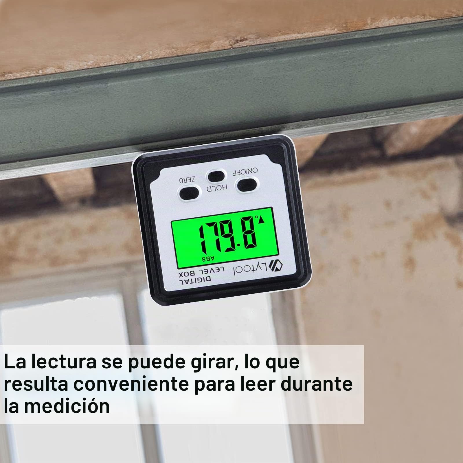 Inclinometro Digital, Lytool Buscador de Ángulo Transportador Base Medidor de Ángulos con LCD Pantalla, 0-360 ° de Nivel Digital, Base Magnética