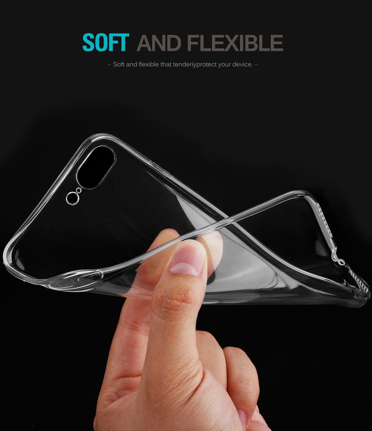 TOZO for iPhone 7 Plus Case iPhone 8 Plus Case Clear Soft TPU Gel Skin Soft Protective Cover for iPhone 7 Plus (2016) iPhone 8 Plus (2017) 5.5inch. Clear